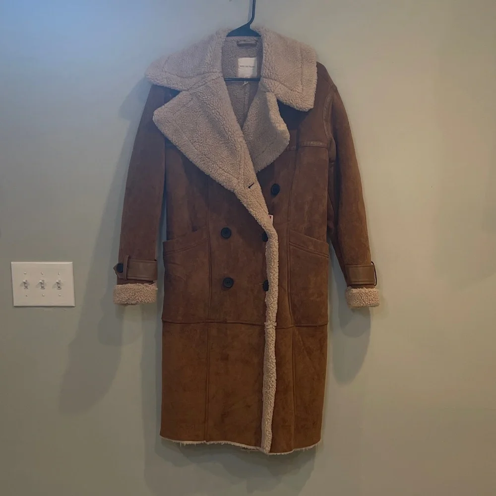 Avec Les Filles Faux Shearling Trench Coat size XS - Picture 3 of 13